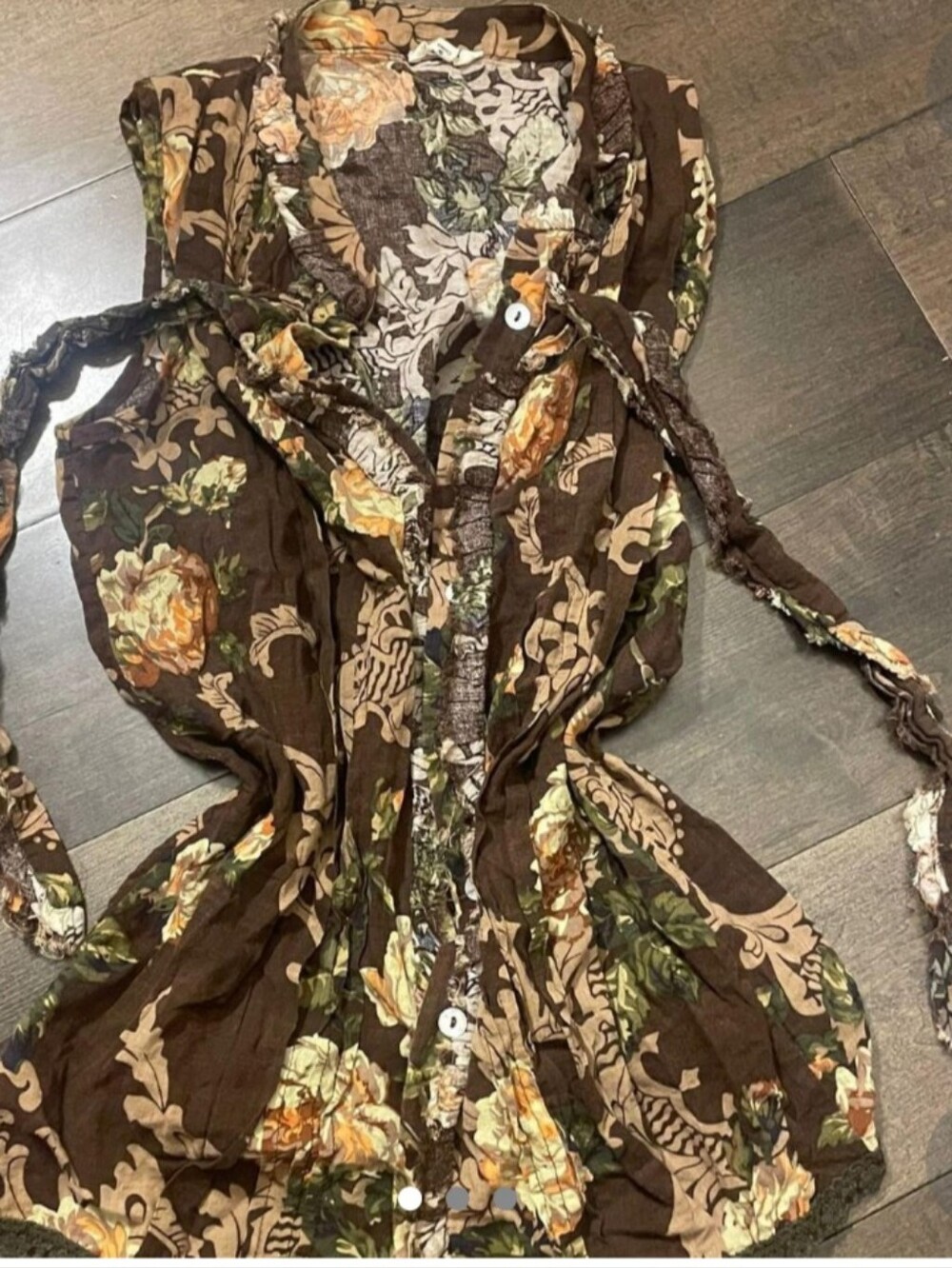 POL Brown Floral short Sleeve